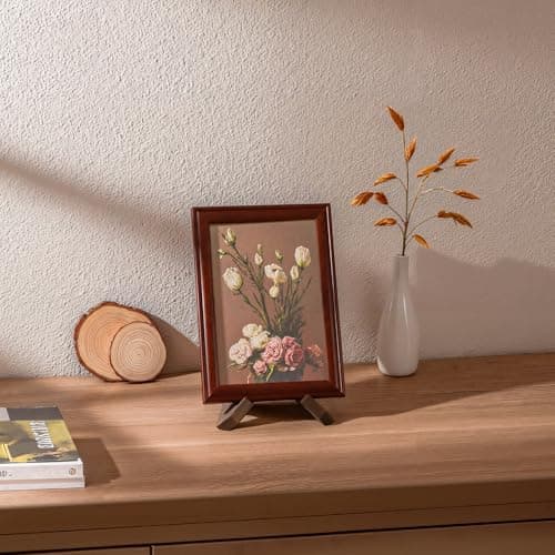 4.5 Inch Wooden Picture Frame Holder - Decorative Table Top Easel