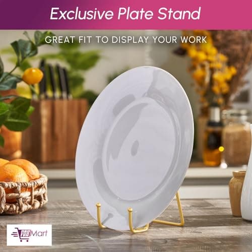 2 Pack 4 Inch Gold Metal Plate Stands for Books & Decorative Art- Table & Party Displays
