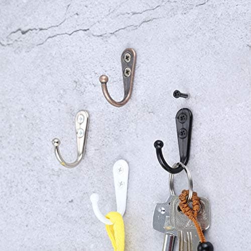 Yetaha Black Wall Hooks for Coats, Towels & More, Pack of 5