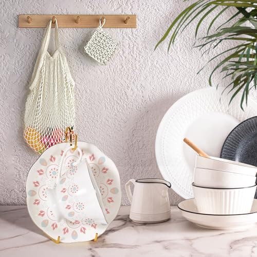 3 Size Gold Plate Stands 6pcs for Display Plates, Cup & Saucer, Picture Frames, Tableware Organizer