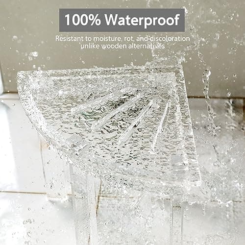 Waterproof Acrylic Shower Bench for Compact Showers & Corner Shasters