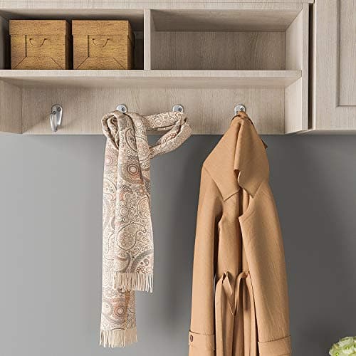 Wall Mounted Coat Hooks Set with Screws - 15 Pack (Silver)