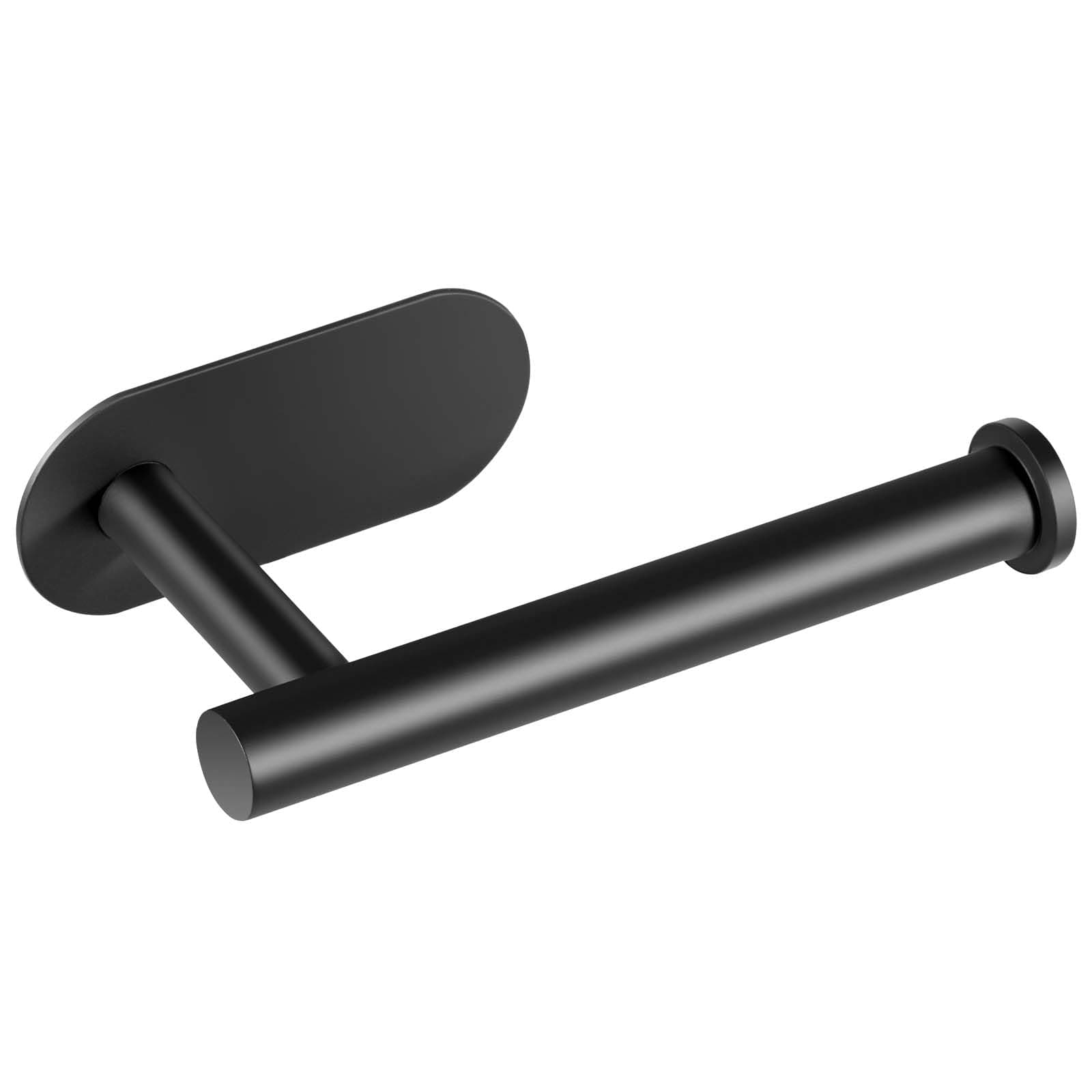 Black Wall-Mount Toilet Paper Holder: No Drilling Needed
