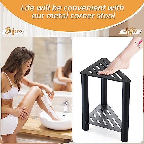 Shower Foot Rest, Corner Shower Stool, Shower Stool for Shaving Legs