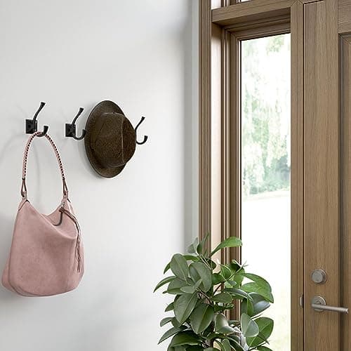 Franklin Brass Ruavista B48022K-FB-C 5-Pack Coat & Hat Wall Hooks Matte Black