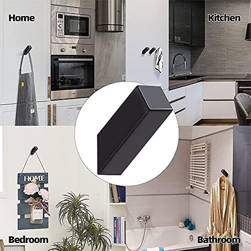 4 Pack Matte Black Stainless Steel Towel Hooks for Bathroom Wall Mount