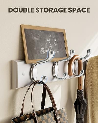 AMADA White Wall Mount Coat Rack 2 Pack
