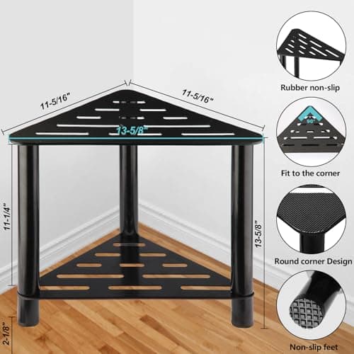 Corner Shower Stool for Shaving Legs with Storage Shelf