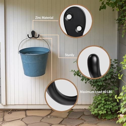 Black Double Prong Coat Hooks - 15 Pack, Wall Mounted, Heavy-Duty for Living Room, Bedroom, and Entryway