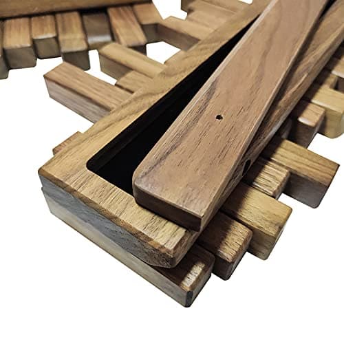 Wooden Wall Mount Coat Rack with 7 Unique Hooks in Natural Walnut