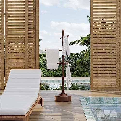 Milliard Weather-Resistant Outdoor Pool Towel Rack, Brown, 65" x 25"