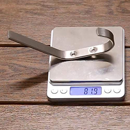 Stainless Steel Dual Wall Hook Rack - Double Prong Coat Hooks, 5 Packs