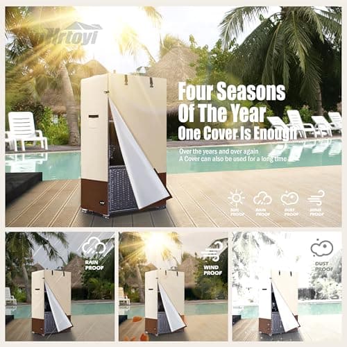 Outsunny Beige & Brown Heavy Duty Pool Towel Rack Cover