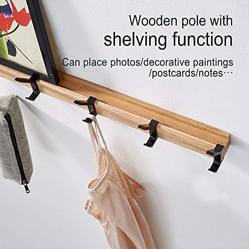 Black 1PC Coat Hook Rail 15 Inch Metal Wall Mount Coat Rack