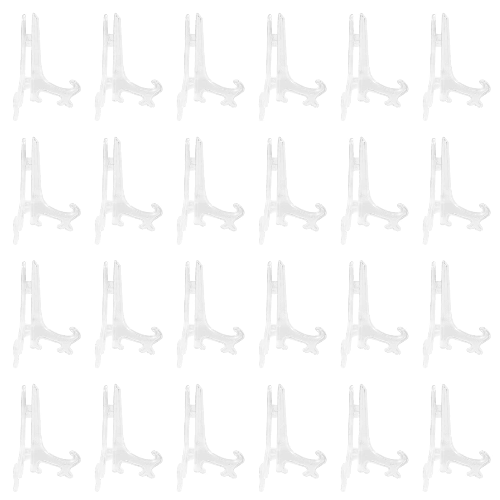 Litoexpe 24pcs 4 Inch Clear Plastic Picture Frame Acrylic Display Easels