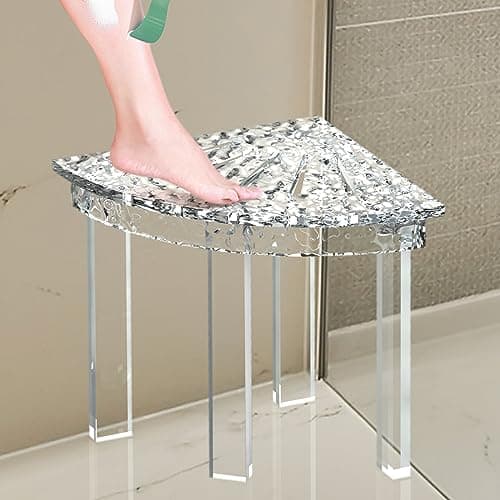 Waterproof Acrylic Shower Bench for Compact Showers & Corner Shasters