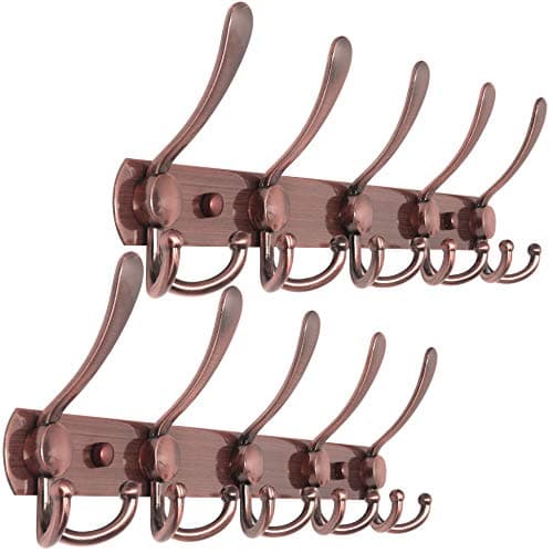 WEBI Wall Mount Coat Rack with Hooks for Jackets and Clothes — R/Antique Copper