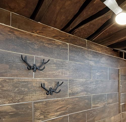 Vintage Black Rustic Farmhouse Ambipolar 2-Pack Deer Antler Style Coat Hooks