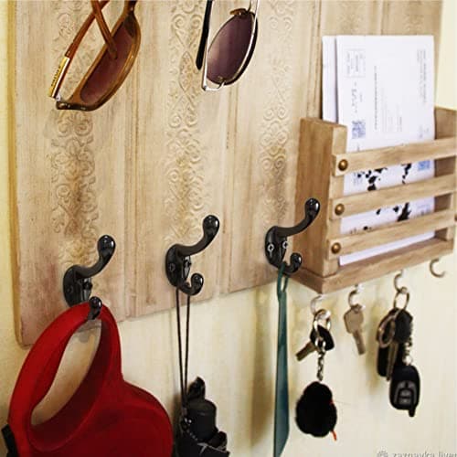 Heavy Duty 16 Pack Metal Coat Hooks, Black for Hanging Coats, Towels & More