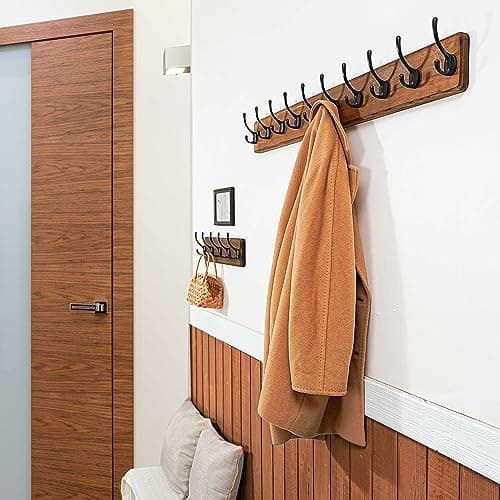 WEBI Rustic Brown 5-Hook Wall Mount Coat Rack