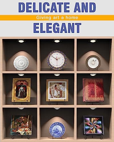Lzerking 8-Pack 4-Inch Foldable Iron Picture Stand, Black Easel for Decorative Plates & Photo Frames