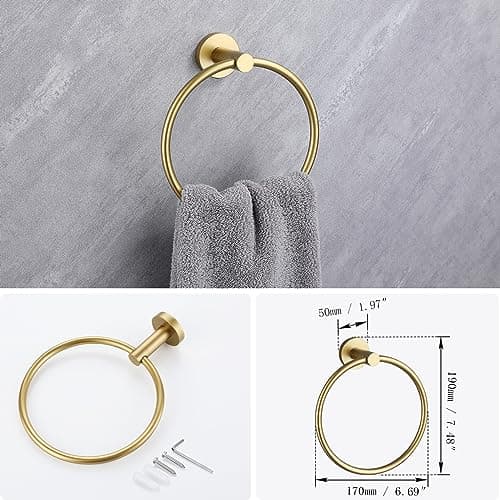 Lairuier 4-Piece Bathroom Hardware Set in Brushed Gold