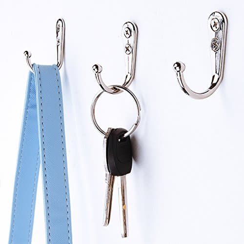 Silvery 24-Piece Wall Mounted Robe Hook with 50 Screws