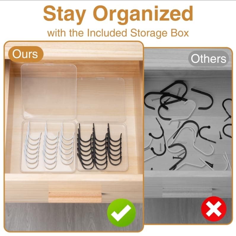 Black Metal Wall Hooks - 10 Pack for Bathroom, Kitchen, Closet & Garage