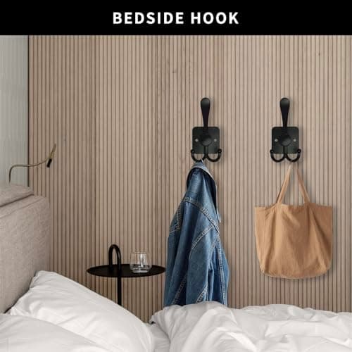 Country Wind Matte Black Heavy Duty 4 Pack Coat Hooks
