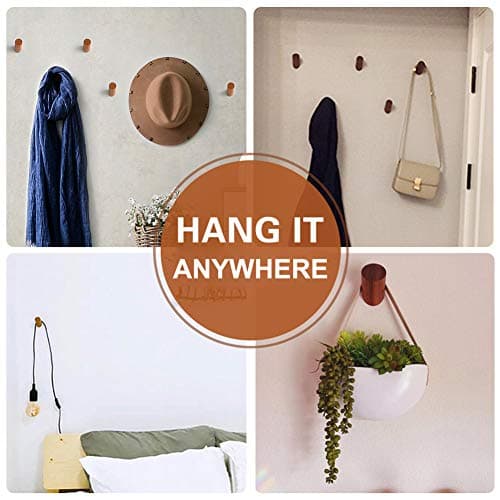 Rustic Walnut Wood Wall Hooks 4 Pack Heavy Duty Coat Hooks (4 Pack)