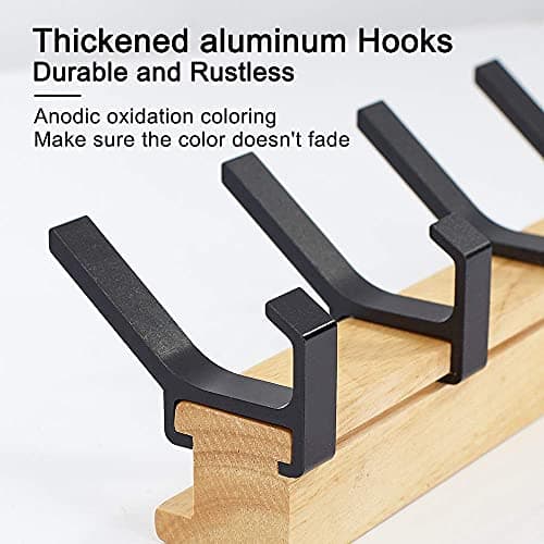 Black 1PC Coat Hook Rail 15 Inch Metal Wall Mount Coat Rack
