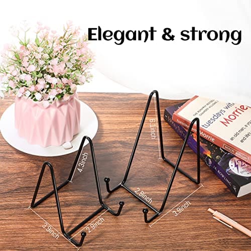 Mixweer 24 Pcs Metal Display & Picture Stand Plate Easel for Decoration (4.3 Inch, 6 Inch)
