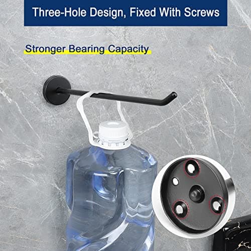 NearMoon 304 Stainless Steel Coat Hooks, 6 Pack Matte Black, Heavy Duty for Bathroom and Living Room