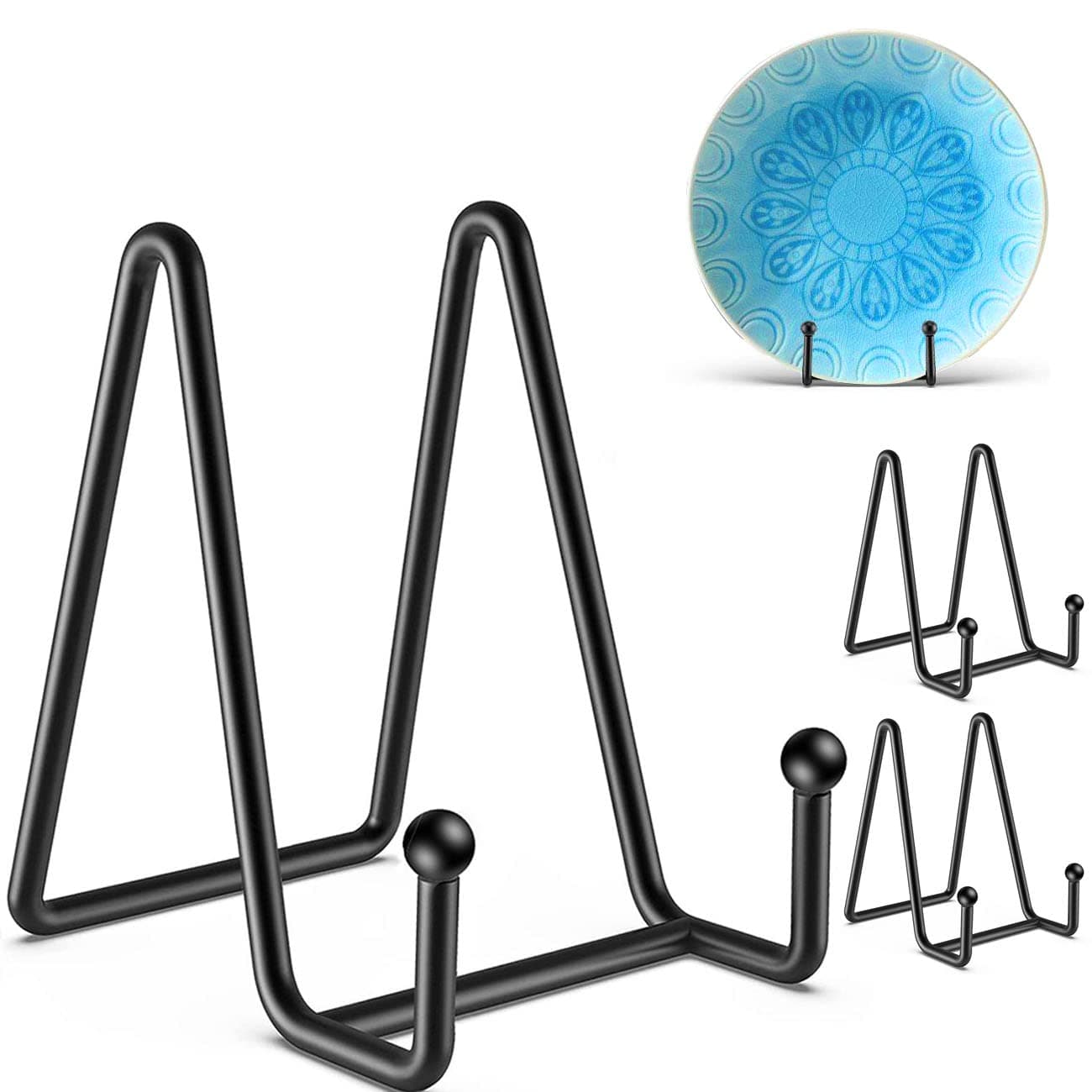 Compact Plate Stands, 3-Pack 4.5-Inch Display Stand, Multipurpose Holder