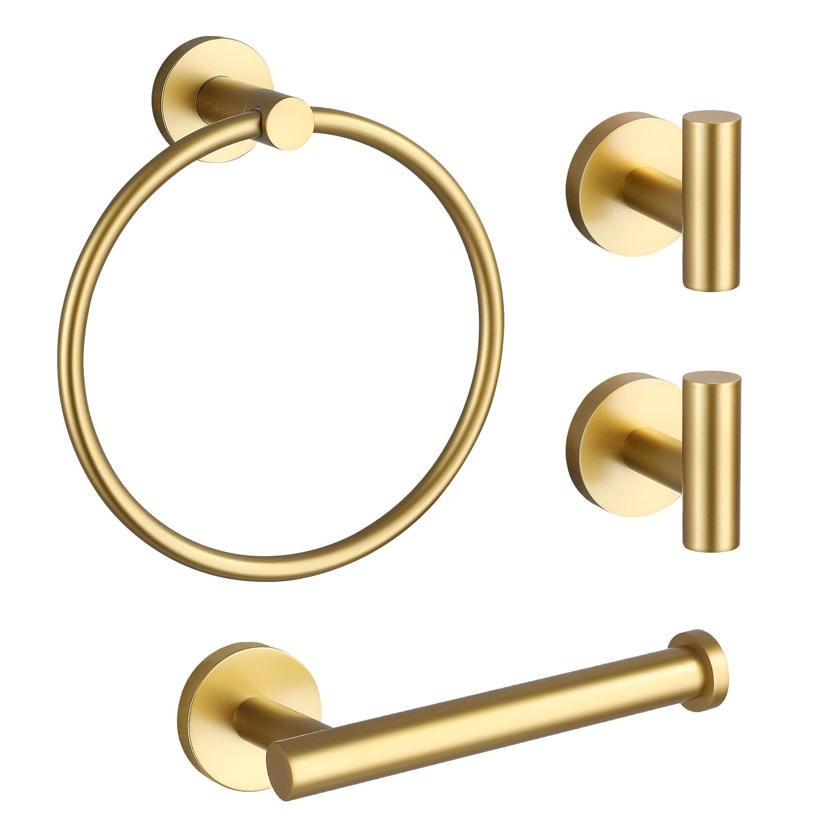 Lairuier 4-Piece Bathroom Hardware Set in Brushed Gold