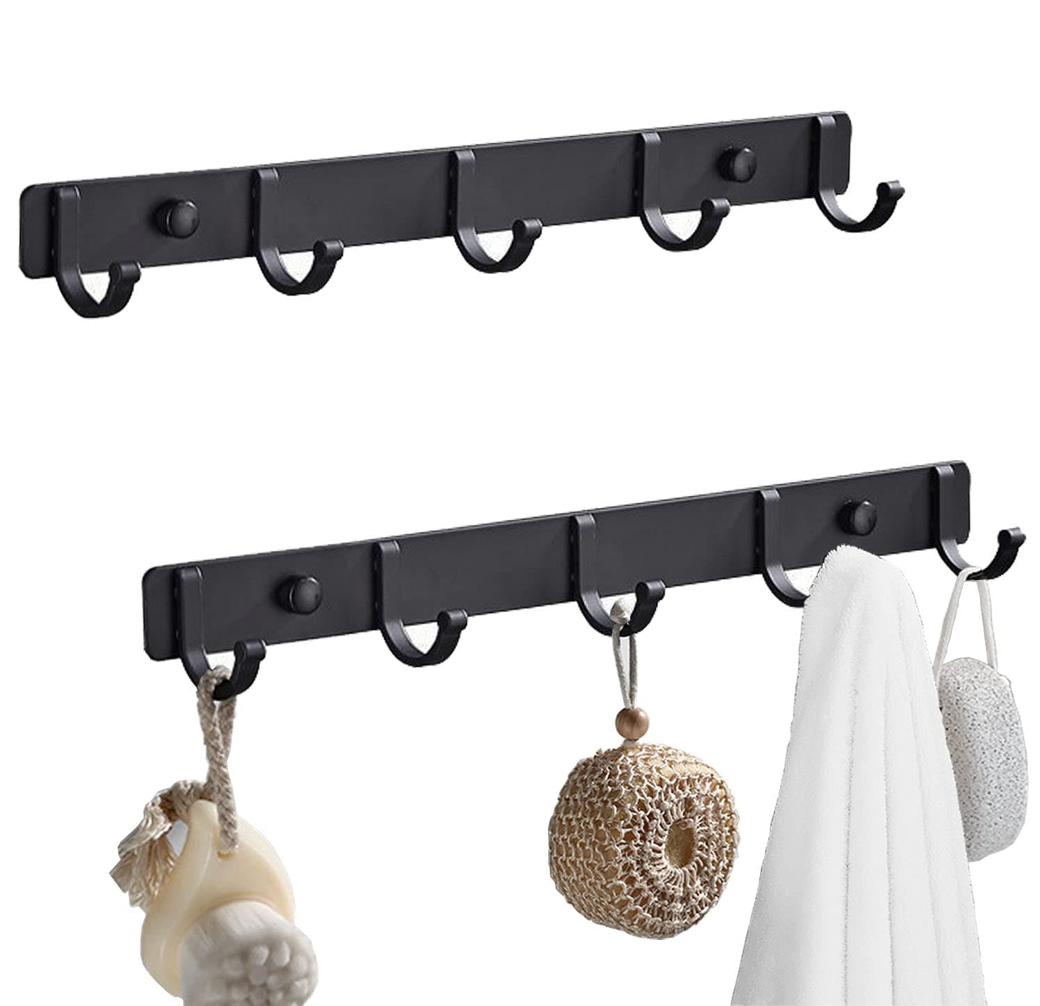 Wall-Mounted Coat Rack with 5 Hooks for Entryway - Storage Organizer