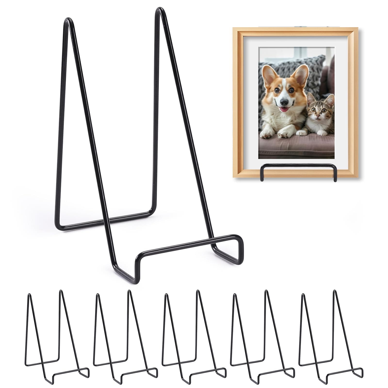 Black Metal 6 Pack 6 Inch Display Stands for Books and Art