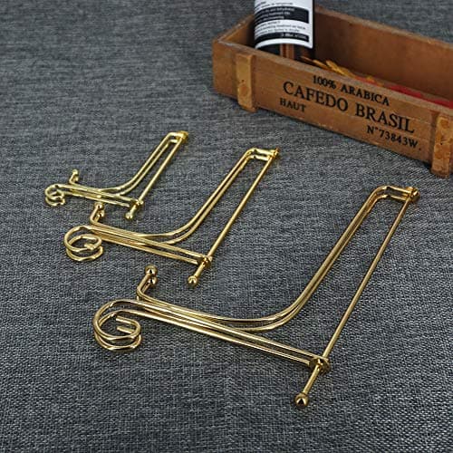 LIONWEI 6 Pack Gold Iron Easel Display Stand for Pictures and Arts