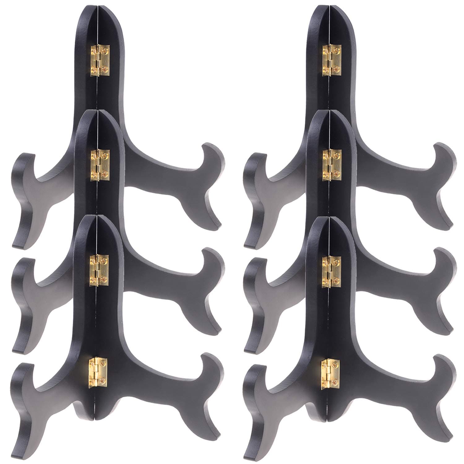 LOCOLO 6-Pack Black Wooden Picture Frame Holder Stand (5 Inch)