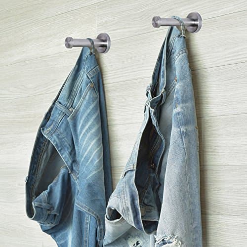 Stainless Steel Wall-Mount Robe Hooks, Brushed Nickel (4 Inch, Silver)