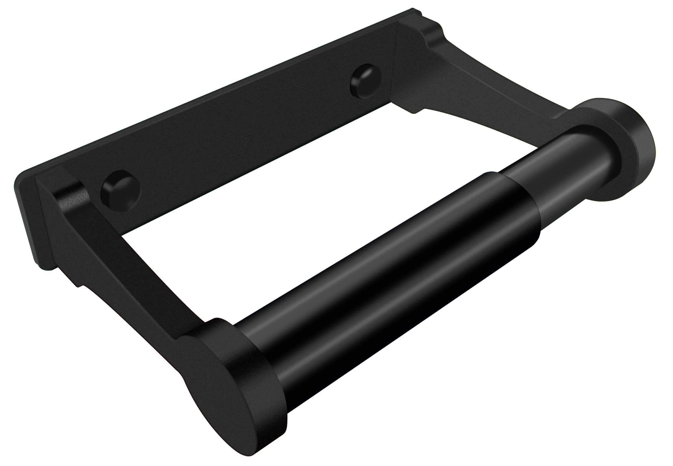 Matte Black Spring Loaded Aluminum Toilet Paper Holder, 5-Inch Self-Adhesive Bathroom Kitchen