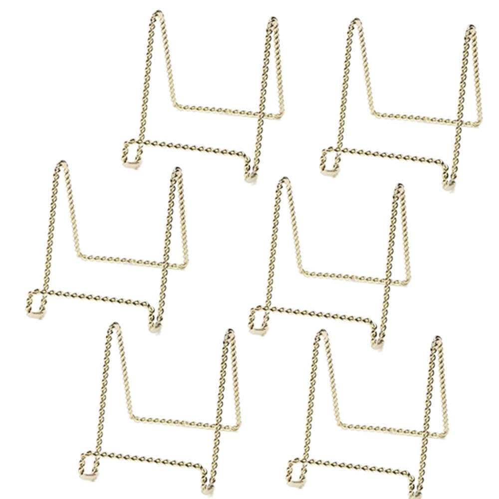HOHIYA 6pcs Gold 3 Inch Twist Wire Plate Stand Taiwan Made
