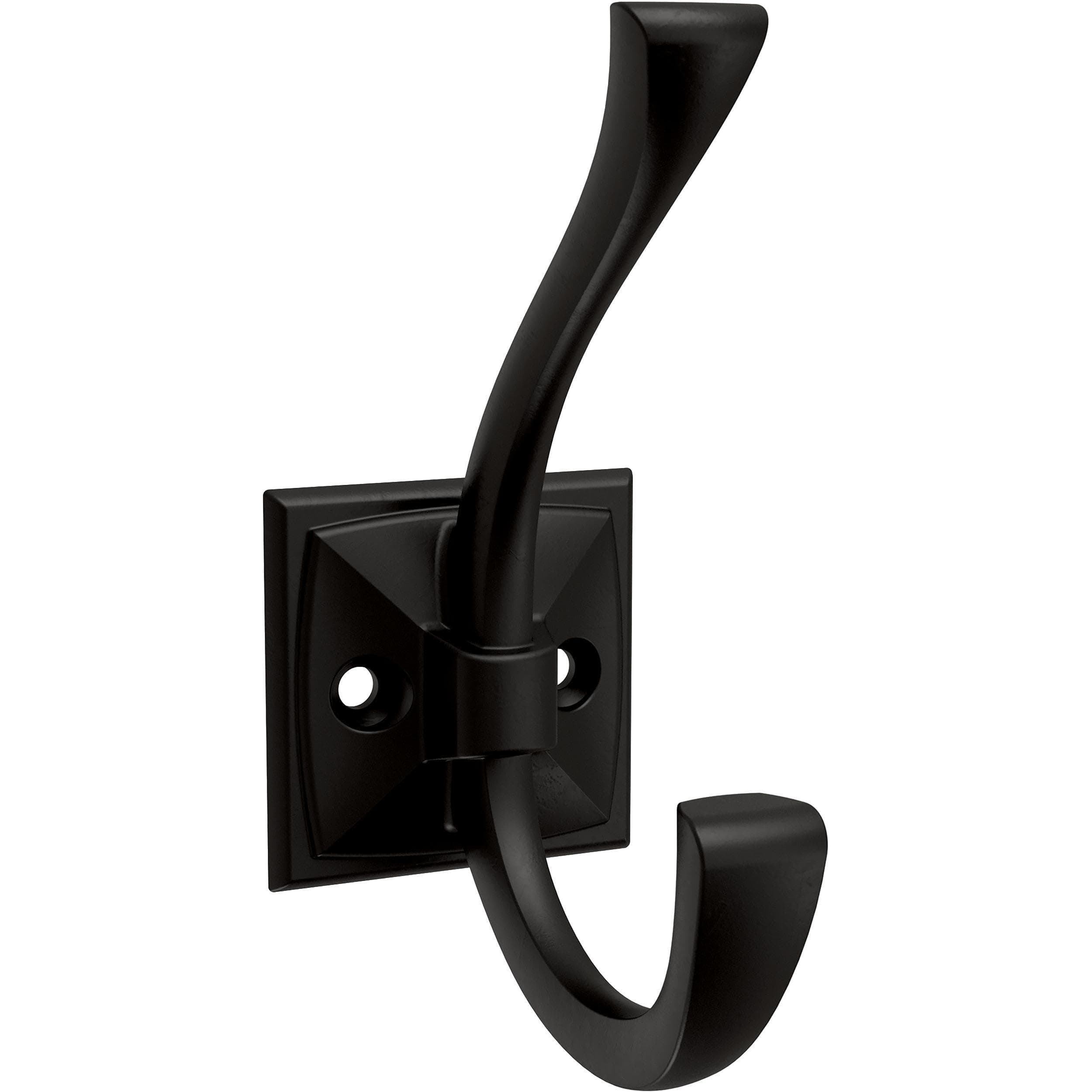 Franklin Brass Ruavista B48022K-FB-C 5-Pack Coat & Hat Wall Hooks Matte Black