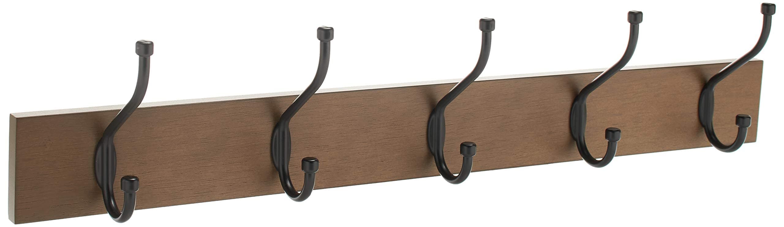 Amazon Basics Rectangular 5-Hook Farmhouse Coat Rack, Barnwood