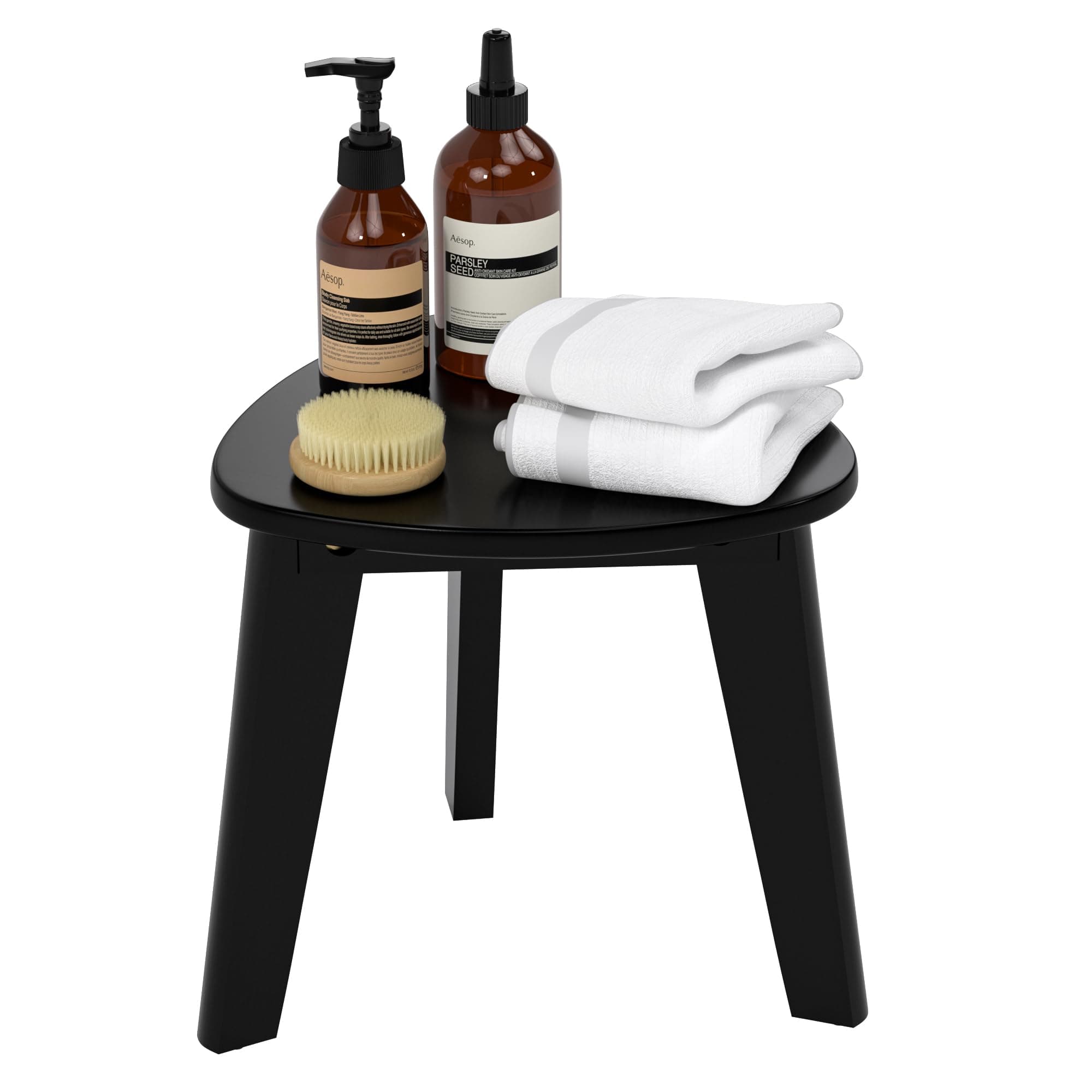 Domax Beautiful Bamboo Shower Bench for Inside Shower, Black