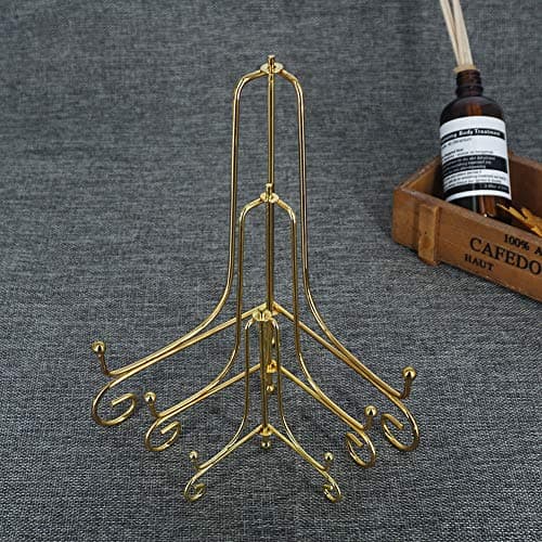 LIONWEI 6 Pack Gold Iron Easel Display Stand for Pictures and Arts