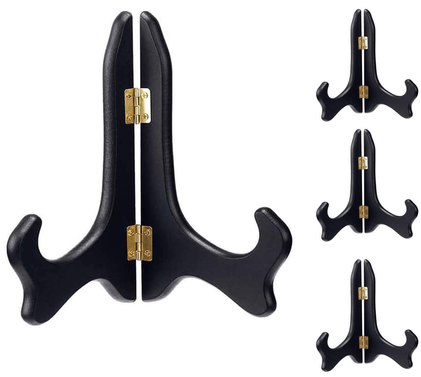VERNUOS 7 Inch Black Wooden Display Stand for Photos and Plates