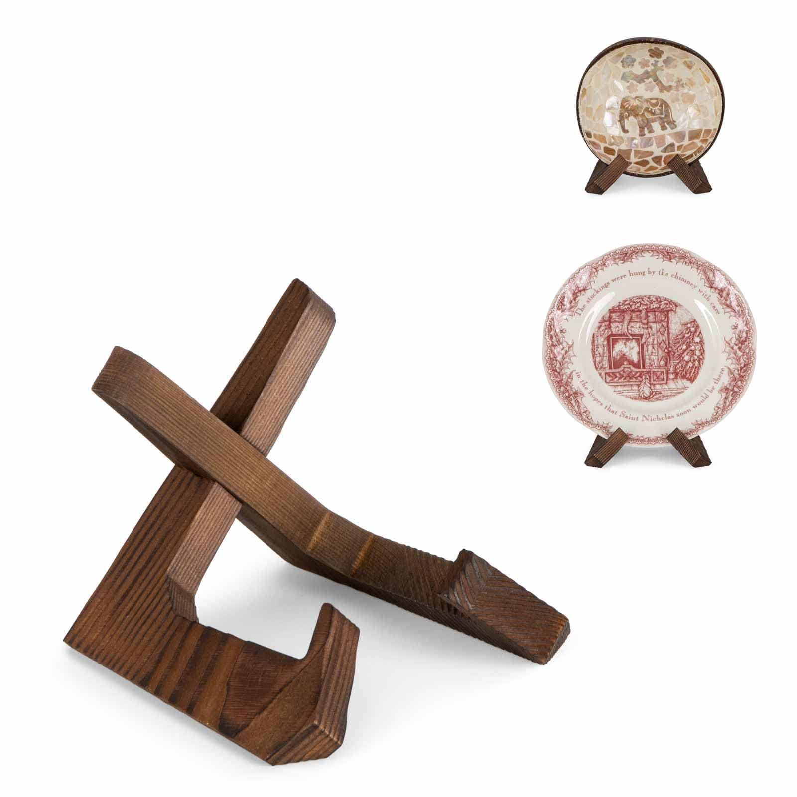 3.5 Inch Bowl Stand, Wooden Display Holder for Large Platters and Dishes