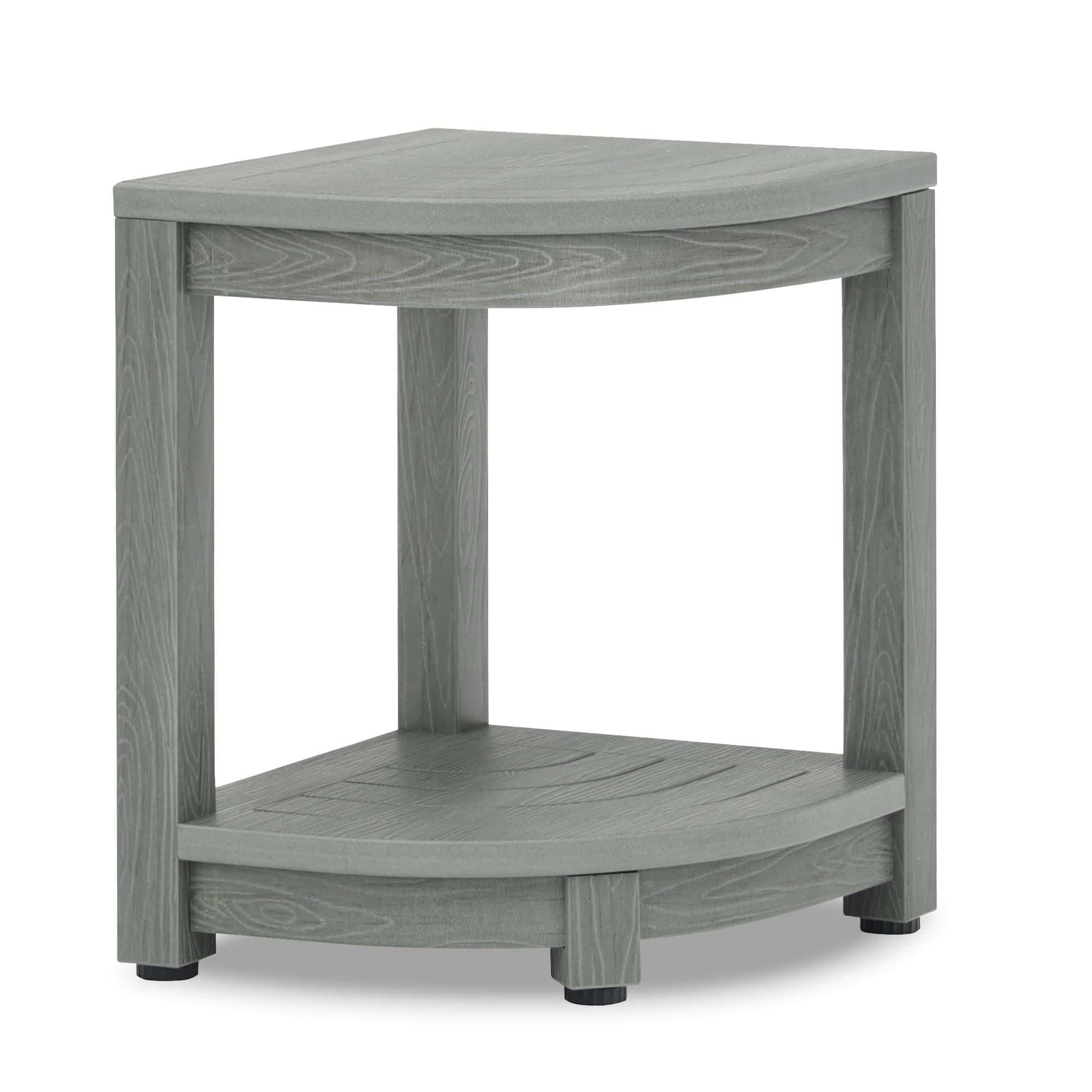 LUE BONA Gray Waterproof Corner Shower Bench with Storage