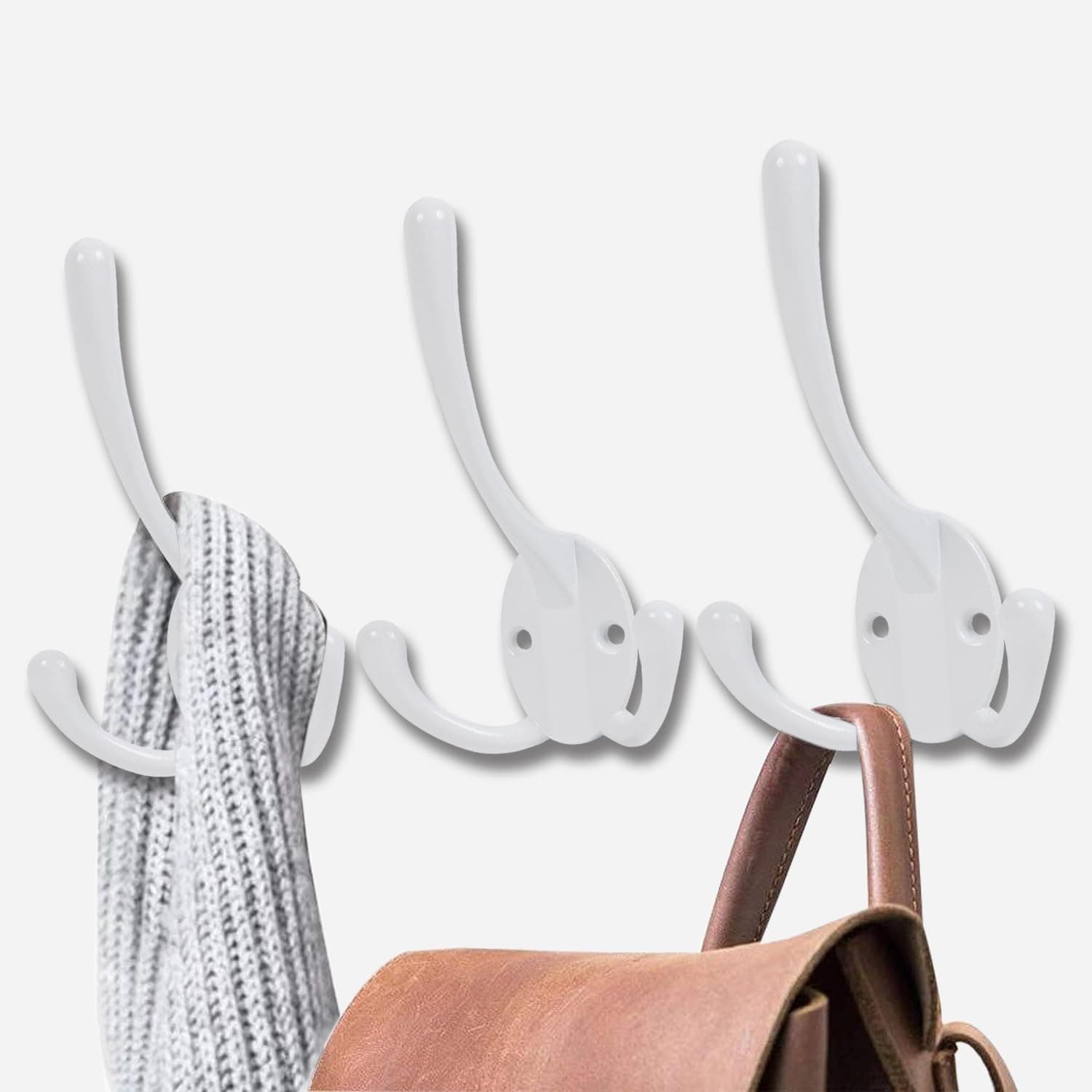 5 Pack Heavy Duty Black Wall Mount Coat Hooks Decorative for Bath and Kitchen